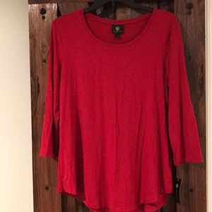 JM collection ladies half sleeve red top